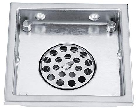KSTE Drenaje del Piso - Drenaje casero Anti-Olor de Forma Cuadrada de Acero Inoxidable, desagües de baño con Tapa extraíble, escurridor de Ducha con compuerta de desechos