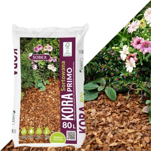 Wooden Bark Chippings Mulch for Garden 10-20mm / 80 L Landscaping Surfacing Play Area Flower Safety