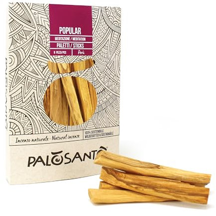 PALOSANTO - Palo Santo Räucherholz Popular Ayabaca aus Peru - 8 Holzstäbe 10cm - Natürliche Räucherstäbchen für Stressabbau und Meditation - Palo Santo Holz Wild Geerntet & Nachhaltig Gewonnen