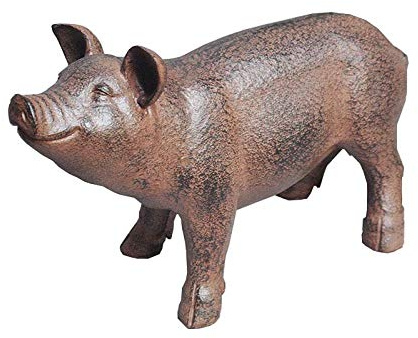 SY-Home Outdoor Schweinestatue Dekoration, Harz Nachahmung Eisen Tier Schweinestatue Handwerk Modell Garten Innenhof Café Dekoration Dekoration H26CM