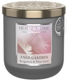 Heart & Home Kerze, klein, 115 g, Schutzengel, Duft: Patchouli, Bergamotte, Moschus
