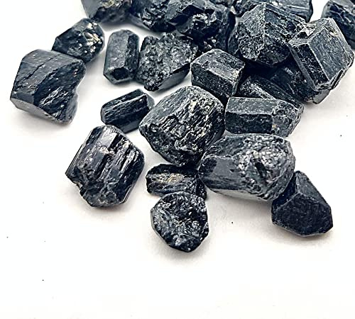 DOJA Barcelona | Natürlicher Schwarzer Turmalin | 30 bis 50mm | 100g | Bergkristall Rohstein Wassersteine Kristalle Heilsteine | Mineralien Steine/Edelsteine/Energiesteine, Elektromagnetischer Schutz
