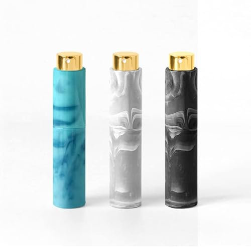 NC 10ml Perfume Atomizer [3 Pack] Refillable Aluminum Perfume Atomizer Rotating with Hidden Top Spray Bottle Pocket Atomizer Marble Sprayer with Funnel Leakproof PWQ01