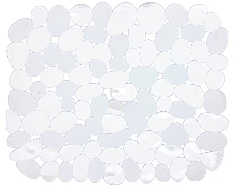 Casa & Casa Pebble PVC Sink Mat, Dish Drying Mat for Kitchen Counter, 48 x 32, Sink Drain Mats, Easy Clean Dishwasher, Kitchen Sink Mat for Glassware & Dishes, Clear