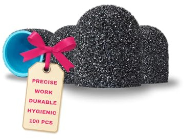 LALILL Capuchones Abrasivos LUX 10mm - Grano 80 - 100 unidades – Capuchones de Grafito para Torno de Uñas – Manicura, Pedicura y Podología – Accesorios para Cuidado de Pies, Callosidades y Uñas