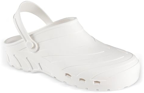 REPOSA Power - Zoccoli Sanitari Donna e Uomo in Gomma Comodi, Leggeri e Antishock, Scarpe da Lavoro Sanitario Anatomiche e Traspiranti con Fori Laterali - Scarpe Sanitarie Infermieri con Laccetto