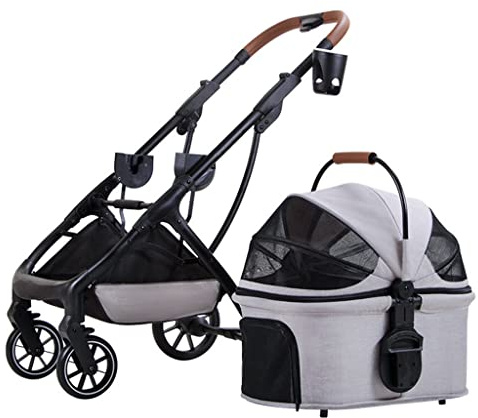 Hundvagn Husdjursvagnar for små och medelstora hundar, Kattvagn Buggy Löstagbar Pet Kattvagn Fällbar flera hundvagnar Barnvagnar for små hundar med mugghållare