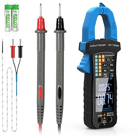 Pinza amperometrica, tester di tensione ac/dc TRMS 6000 conteggi Misuratore automatico di ampere 400A Misure con NCV, resistenza, capacità, diodi, continuità di corrente AC, Ohm, amperometro a pinza