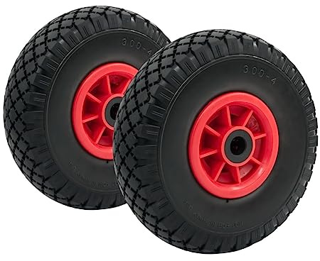 STI 2 x Ruote Piena Antiforatura per Carrello Porta Pacchi porta casse diametro 3.00-4 260x85