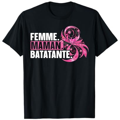 Femme Maman Battante Cancer Du Sein Cadeau Octobre Rose T-Shirt
