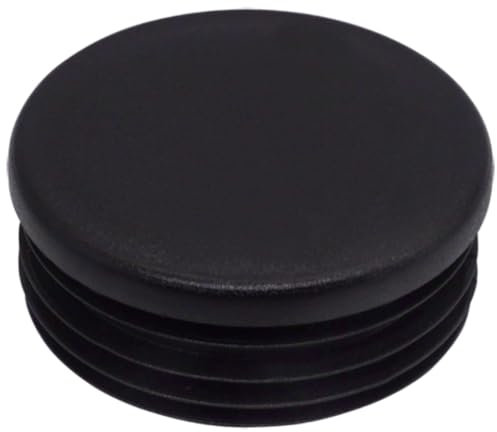 SKIR'CO (20 unidades) Insertos de tubo redondos de 60 mm, tapones para postes de valla, tapas de tubo de plástico negro, tapones de tubo, negro RAL 9005