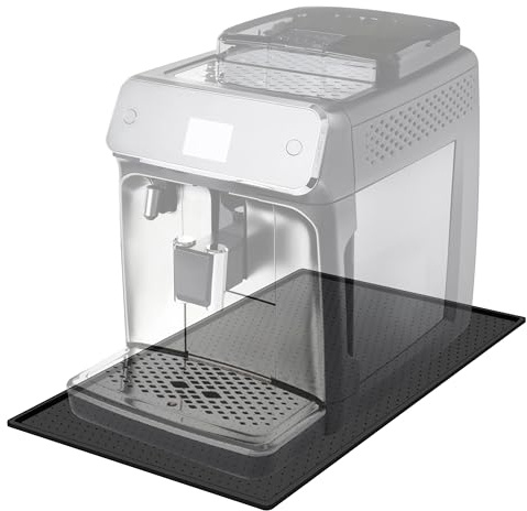 Heveer Kaffeemaschine Matte Unterlage für Kaffeemaschine 48 * 30cm Auslaufsichere Matte für Esszimmer Küche Kaffeevollautomat Schwarz