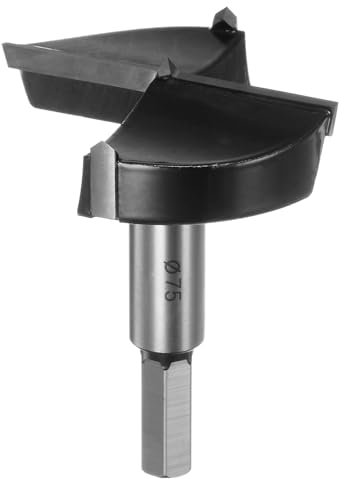 HARFINGTON Broca Forstner de 75 mm (2-15/16 pulgadas) de carburo de tungsteno para madera, cortador de brocas Forstner para perforación de bisagras, carpintería, color negro