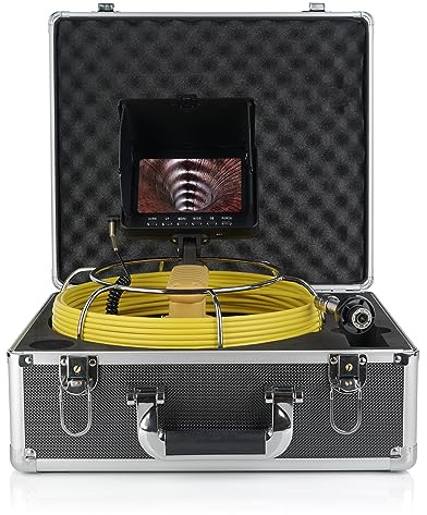 Endoskopkamera mit Licht, KAOLALI Endoskopkamera mit 5 DVR Bildschirm Inspektionskamera IP68 Wasserdicht mit 8GB SD-Karte 110° Winkel Video Kanalinspektionskamera für Klempner (20M)