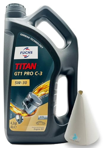 4 L Fuchs Titan GT1 Pro C-3 5W30 | passend für | VW 504 00 | VW507 00 | MB 229.51 | BMW LONGLIFE-04 | PORSCHE C30 | 4 Liter | Motoröl | Motorenöl |mit Trichter