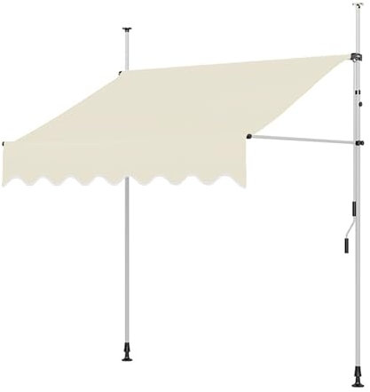 MAAOBR Klemmmarkise, ohne Bohren Balkonmarkise Markise mit Handkurbel Sonnenschutz, UV-beständig höhenverstellbar, Markise Balkon für Terrasse Balkon (Color : White Bracket-F, Size : 4m)