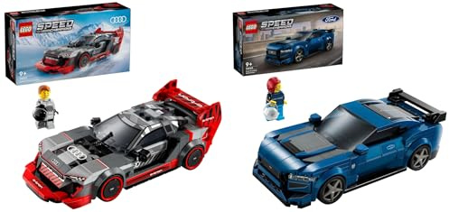 LEGO Speed Champions Audi S1 e-tron quattro Race Car Toy Vehicle, Buildable Model Set for Kids & Speed Champions Ford Mustang Dark Horse Sports Car Toy Vehicle for 9 Plus Year Old Boys & Girls
