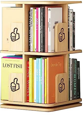 YTGHBIML Bücherturm Freistehend Drehbares Bücherregal aus Holz, um 360° stehendes Bücherregal, mehrstöckiges Bücherregal, Organizer für Wohnzimmer, Arbeitszimmer, Bücherregal perfekte Darstellung