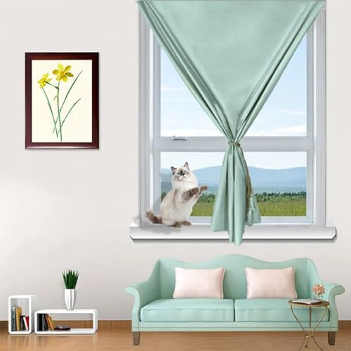 Klemmrollo Fensterrollo 35 x 55 cm, Meterware, Vorübergehend, Faltbar, Robust Und Langlebig, Abdunkeln Sonnenschutzrollo Fensterrollo, mit Klettband für Auto Reisen, Grün