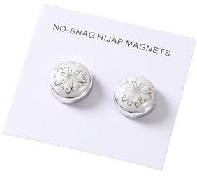 JMORCO Broche Aimantée Femme Lot de 2 Broches aimantées en Alliage for Foulard Hijab, en Forme de Fleur Unie, Accessoires décorés for Femme, épingles décontractées(02)