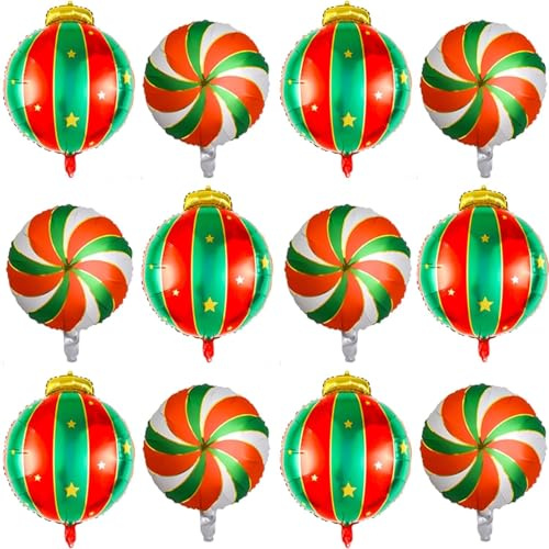 Weihnachten Luftballons,Weihnachts Folienballons,Weihnachten Luftballons Set,Weihnachtsballons für Weihnachts-Party Dekoration (farbig C)