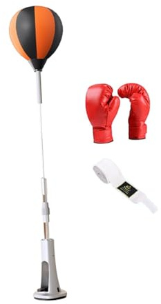LOVIVER Box-Reaktionsball, Box-Speedball, höhenverstellbar, Saugnapfbasis mit Ständer, Boxsack für Fitness, MMA