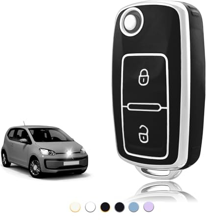 TOOMUME Schlüsselhülle TPU, Autoschlüssel Hülle Passt für VW Volkswagen Golf 4/5/6 MK4 Polo Transporter T5 Bora Sharan Touran Passat Amarok Lupo, Schlüsselcover Schutz Schlüsselgehäuse - Flip Key