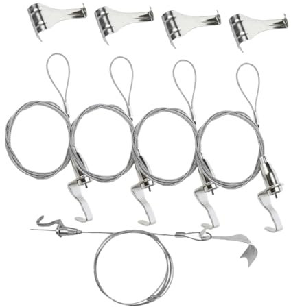 OKUMEYR 5sätze Draht-set Zum Aufhängen Von Bildern Mit Verstellbarem Edelstahlkabel Und Haken Für Einfache Montage Wand Geeignet Für Diverse Bilderrahmengrößen Und Galerie-displays