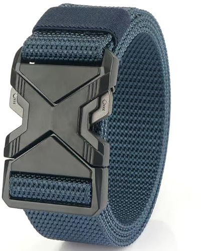 QUEXLAI Herrengürtel,Nylongürtel,Arbeitsgürtel für Männer,Organisationsgürtel mit Metallschnalle,Herrengürtel,Metall-Schnellverschluss-System,Breite 3,8cm