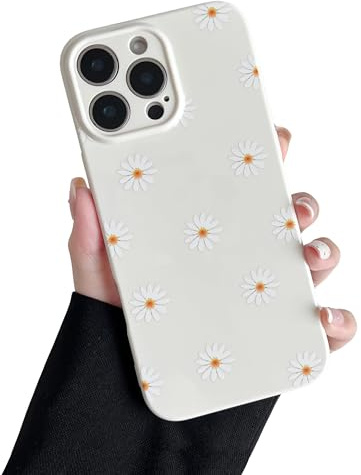 ZTOFERA Hülle für iPhone 13 Pro, Niedliche Gänseblümchen Blume Floral Muster Weiche Silikon Handyhülle, Schlanke Leichte Stoßdämpfende Schutzhülle für iPhone 13 Pro 6,1- Beige Gänseblümchen