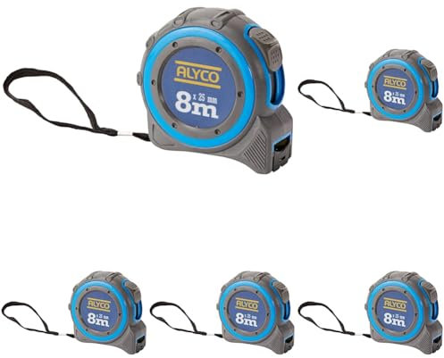 Alyco 197320 mètre Ruban bi-matière Protection Antichoc et antidérapant de 25 mm x 8 m, Bleu (Lot de 5)