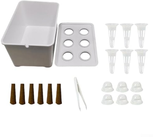 Kit completo per coltivazione idroponica per interni, design autoirrigante, per la coltivazione di erbe (bianco 1 set)