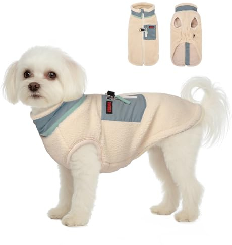 TQFlow Hundemantel Winter Hundekleidung, Hunde Wintermantel Jacke mit Warm Fleece Gefütterte Hundejacke, Winddichter Hunde Jacken für Kleine Mittlere Dogs, Hundeweste mit D-Ring für Outdoor Dog Coat