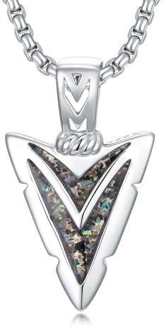 Shusukue Abalone Pfeilspitzen Halskette für Herren 925er Sterlingsilber abalone pfeilspitzen Anhänger Wikinger Schmuck Geschenke für Männer und Frauen