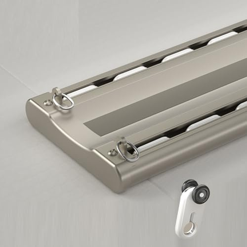Riel de cortina doble de aluminio blanco para techo de 170 cm, barras deslizantes suaves para cortinas modernas de interior, ajuste personalizado, perfecto para pliegues y pliegues.