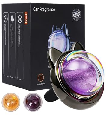 Sternenlicht-Design Auto Duft Lufterfrischer Kompatibel mit Febreze Duft, Autoduft für Autolüftungsschlitz mit 2 Natürlichem Parfüm (Mandarine & Blüten-Fruchtduft), Tierohren-Design Auto-Duftdiffusor