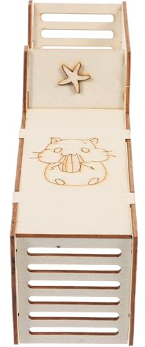 TOVINANNA Maison en Bois pour Hamster et Cochon d'Inde, Cachette Confortable et Sûre avec Design Unique et Charme Captivant pour Petits Animaux