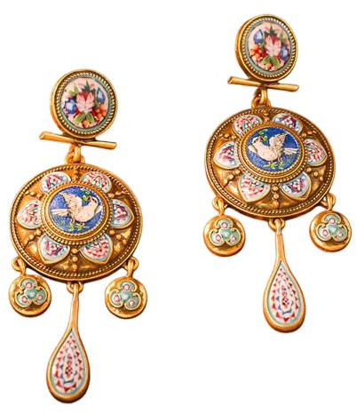 Royal Styles Ohrringe mit Friedenstauben Charm und zartem Glöckchen Design Stilvoller Ohranhänger für Damen Vintage Ohrringe