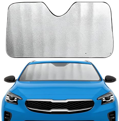 Parasol Coche Parasol Coche Delantero Accesorios Coche Parasol Coches Delantero 140 x 70 cm con 5 Capas Aislantes Protección UV Reduce el Calor Plegable Universal para Coche SUV Furgoneta