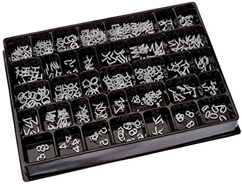 Quartet Characters for Felt Letter Boards, 0.5 Inch, Helvetica, White, 300 Letters, Numbers and Symbols (4421)