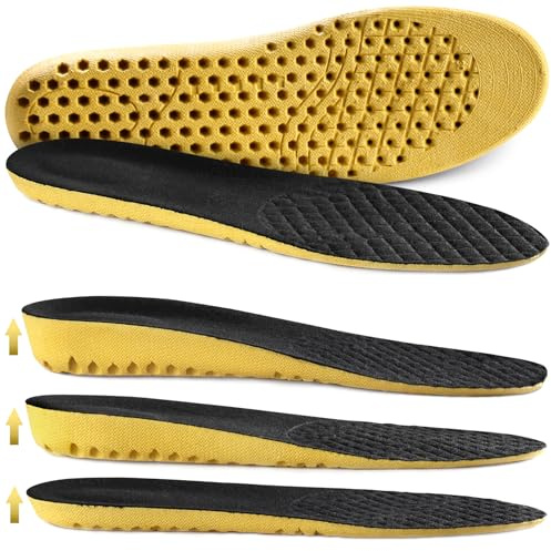 Ailaka Hauteur Augmentation Semelles élastiques absorbant les chocs pour chaussures de sport, semelle grandissante de rechange alvéolaires souples respirantes pour hommes femmes