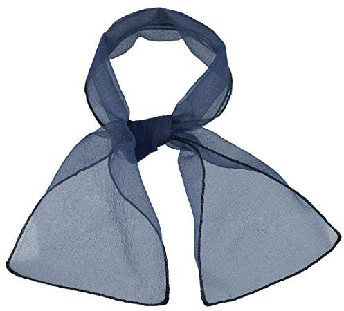 sourcing map Damen Sommer transparente dünne Organza Schal feste Bandana Farbe Haargürtel Krawatte Navy Blau 90 x 15cm