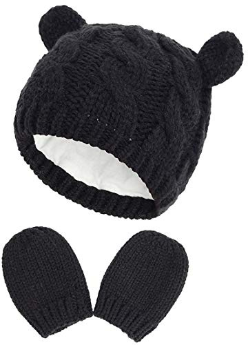 Yixda Neugeborene Baby Mütze und Handschuhe Set Kleinkind Winter Strickmütze Hüte