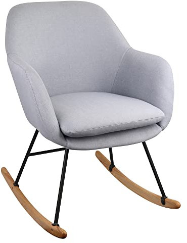Atmosphera Rocking Chair Pera, Grau, Eisen/Sperrholz/Hevea, cm