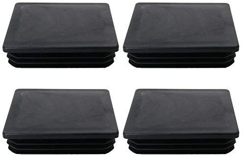 MroMax 80mmx80mm(3.54inch) Plastic Tubing Plug Square Post End Caps for Handrail Stair Newel Guardrail Tube Black 4Pcs