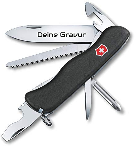Victorinox Taschenmesser Trailmaster mit Wunsch Gravur auf der Klinge I Geschenk für Männer Frauen I zum Geburtstag I Schweizer Taschenmesser personalisiert mit 12 Funktionen 0.8463