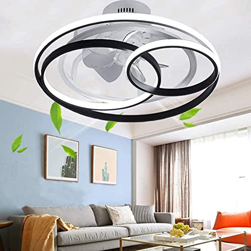YZSJ LED Deckenventilator Mit Beleuchtung Moderne Fan Deckenleuchte Kreative Leise Dimmbar Fernbedienung Einstellbare 3 Windgeschwindigkeit Ventilator Wohnzimmer Kinderzimmer Schlafzimmer,58cm(60w) …