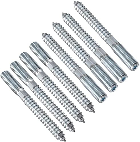 TERF® M10 (10 mm)x100 mm Holz- zu Metall, Schraubdübel, Aufhänger mit Doppelkopf, Bolzen, Dübel für Holzbearbeitung, Verbindung, Möbelbeine, Heimwerker- und Bastelprojekte, 8 Stück