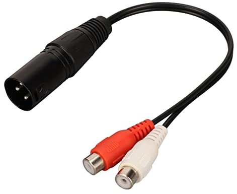 XLR-Splitterkabel 3-poliger XLR-Stecker auf 2 Cinch-Buchsen Y-Splitterkabel, 2 X 3-poliger XLR-Stecker/2 X Cinch-Buchse für Mischpulte, Leistungsverstärker, Aktive Lautsprecher, Mikrofon