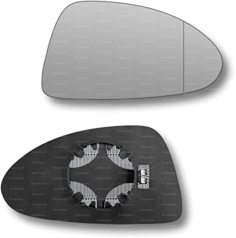 Less4spares Replacement Wing Mirror Glass Right Compatible with Vauxhall Corsa D 2006-2014 CLIP-ON Driver Off side Heated with Blind Spot